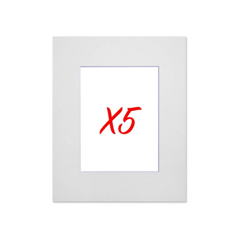 Lot de 5 passe-partouts standard blanc pour cadre et encadrement photo - Nielsen - Cadre 30 x 40 cm - Ouverture 19 x 29 cm