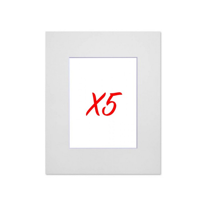 Lot de 5 passe-partouts standard blanc pour cadre et encadrement photo - Nielsen - Cadre 50 x 60 cm - Ouverture 29 x 39 cm