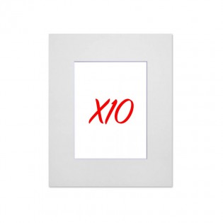Lot de 10 passe-partouts standard blanc pour cadre et encadrement photo - Nielsen - Cadre 50 x 60 cm - Ouverture 29 x 39 cm