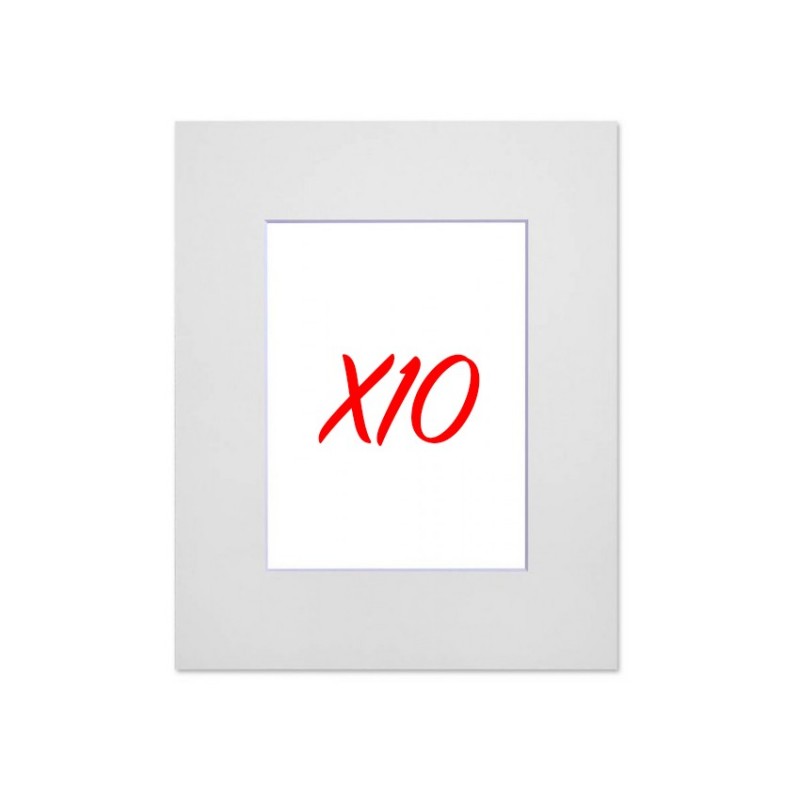 Lot de 10 passe-partouts standard blanc pour cadre et encadrement photo - Nielsen - Cadre 60 x 80 cm - Ouverture 39 x 59 cm