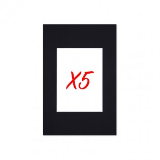 Lot de 5 passe-partouts standard noir pour cadre et encadrement photo - Nielsen - Cadre 24 x 30 cm - Ouverture 14 x 19 cm