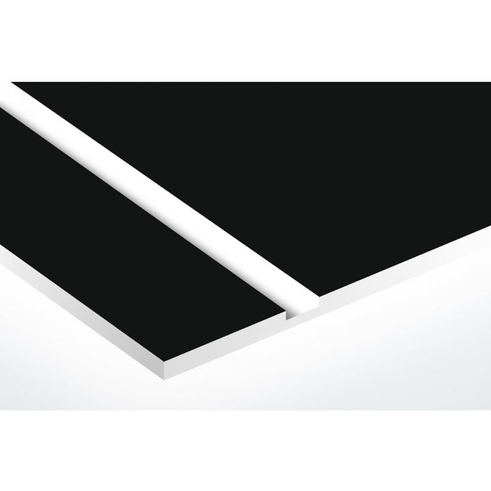 Numéro pour boite aux lettres personnalisable rectangle petit format (50x35mm) noir chiffres blancs