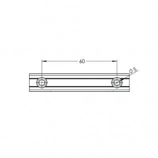 Fixation murale percée en drapeau pour panneau signalétique max 6mm - Longueur 80mm