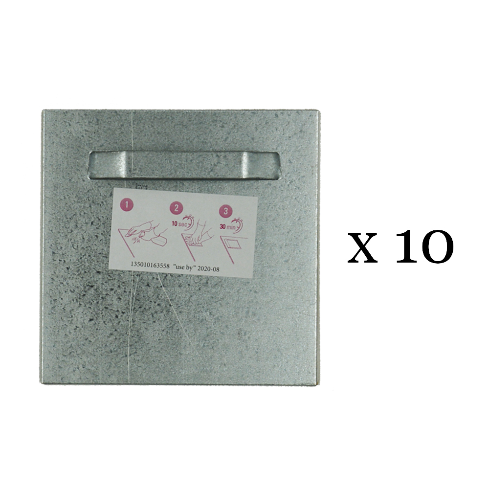 Lot de 10 attaches adhésives 100x100 mm max 6 kg pour intérieur / extérieur - Fixation Dibond et miroir