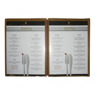 Protège menu format A4 couleur naturel 1 insert modèle TROPICAL - Dag Style