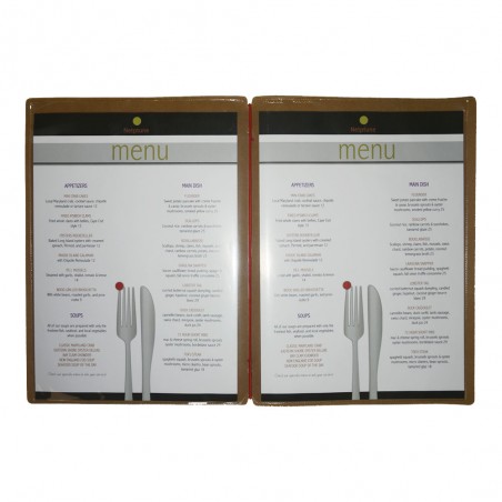 Protège menu format A4 couleur naturel 1 insert modèle TROPICAL - Dag Style