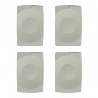 Lot de 4 plateaux porte-addition couleur blanc format rectangle 21 x 14 cm - Accessoires table CHR