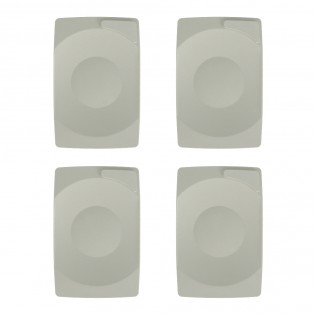 Lot de 4 plateaux porte-addition couleur blanc format rectangle 21 x 14 cm - Accessoires table CHR