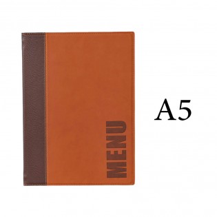 Protège-menu Tendance format A5 couleur marron - Porte menu hôtel restaurant - Securit