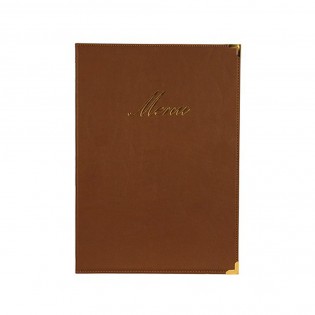 Lot 10 protège-menu Classique format A5 couleur marron - Porte menu hôtel restaurant - Securit