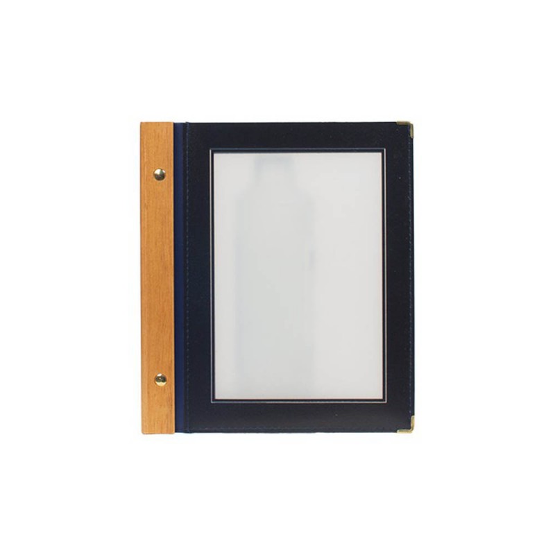 Protège menu bleu WOOD + 2 inserts format A5 pour hôtel restaurant - Securit Protège menu bleu WOOD + 2 inserts format A5 pour hôtel restaurant - Securit