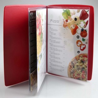 Lot de 5 protège menu POP format A4 couleur blanc matière PVC - Porte menu Hôtel Restaurant - DAG STYLE