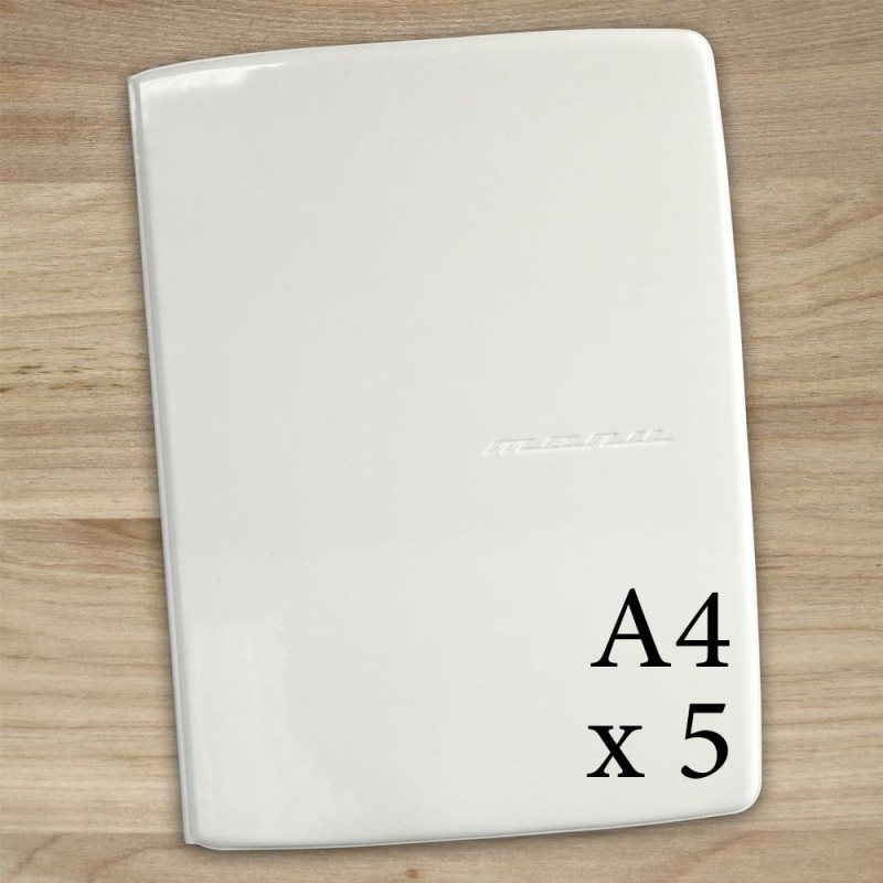 Lot de 5 protège menu POP format A4 couleur blanc matière PVC - Porte menu Hôtel Restaurant - DAG STYLE Lot de 5 protège menu POP format A4 couleur blanc matière PVC - Porte menu Hôtel Restaurant - DAG STYLE