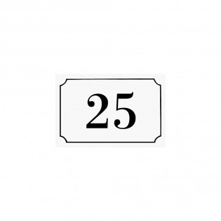 Numéro de maison / rue gravé et personnalisé couleur blanc chiffres noirs - Signalétique extérieure