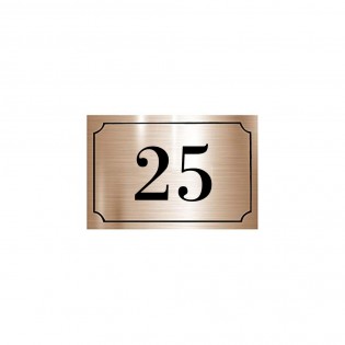 Numéro de maison / rue gravé et personnalisé couleur cuivre chiffres noirs - Signalétique extérieure
