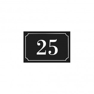 Numéro de maison / rue gravé et personnalisé couleur noir chiffres blancs - Signalétique extérieure