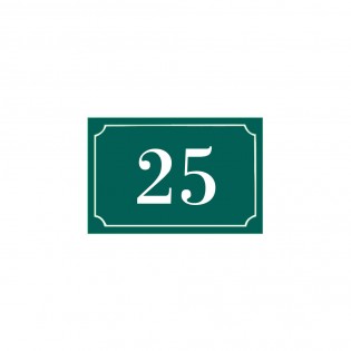 Numéro de maison / rue gravé et personnalisé couleur vert foncé chiffres blancs - Signalétique extérieure