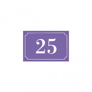 Numéro de maison / rue gravé et personnalisé couleur violet chiffres blancs - Signalétique extérieure