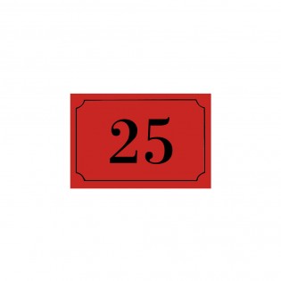 Numéro de maison / rue gravé et personnalisé couleur rouge chiffres noirs - Signalétique extérieure
