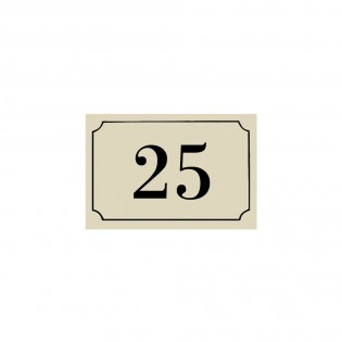 Numéro de maison / rue gravé et personnalisé couleur beige chiffres noirs - Signalétique extérieure