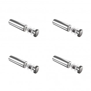 Set de 4 fixations murales vissées - Entretoise murale vissée FIX-V7 Ø 18 mm / L 65 mm