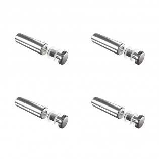 Set de 4 fixations murales vissées - Entretoise murale vissée FIX-V7 Ø 18 mm / L 65 mm