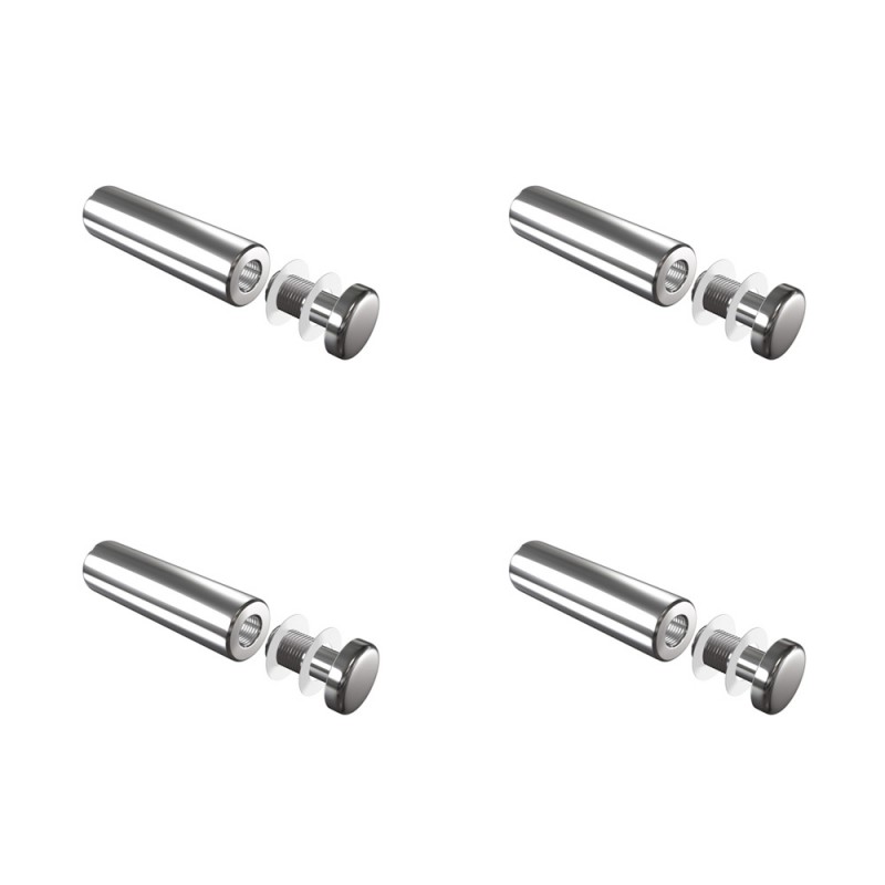 Set de 4 fixations murales vissées - Entretoise murale vissée FIX-V7 Ø 18 mm / L 65 mm Set de 4 fixations murales vissées - Entretoise murale vissée FIX-V7 Ø 18 mm / L 65 mm
