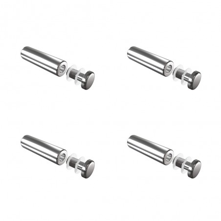 Set de 4 fixations murales vissées - Entretoise murale vissée FIX-V7 Ø 18 mm / L 65 mm