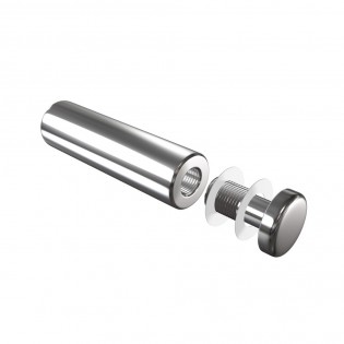 Fixation enseigne murale vissée - Entretoise murale vissée FIX-V7 Ø 18 mm / L 65 mm