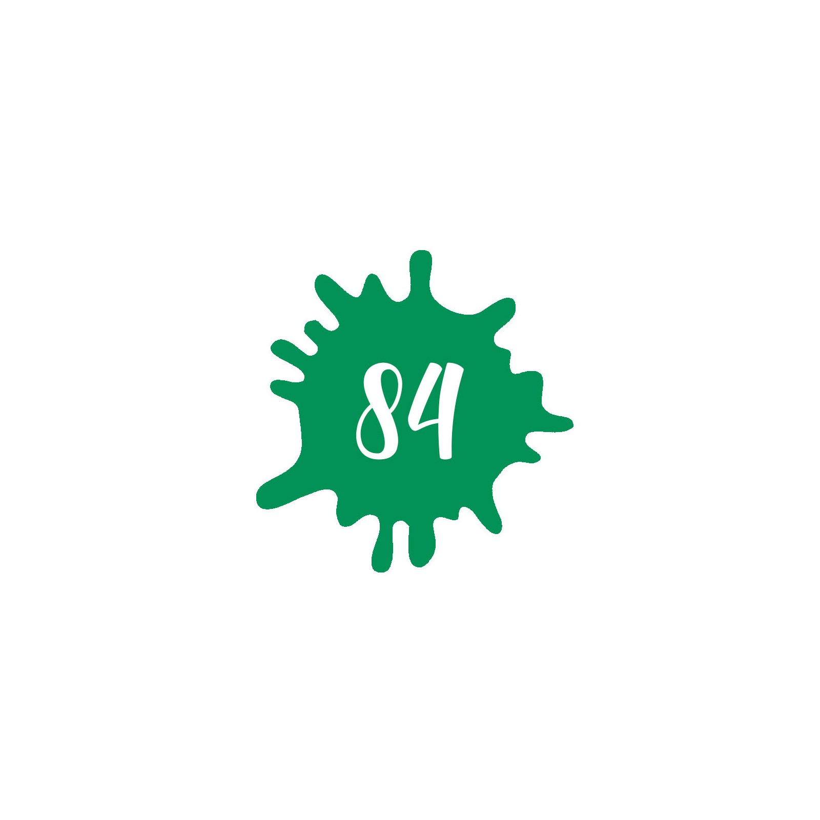 Numéro fantaisie personnalisable pour boite aux lettres couleur vert pomme chiffres blancs - Modèle Splash