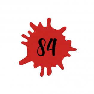 Numéro fantaisie personnalisable pour boite aux lettres couleur rouge chiffres noirs - Modèle Splash