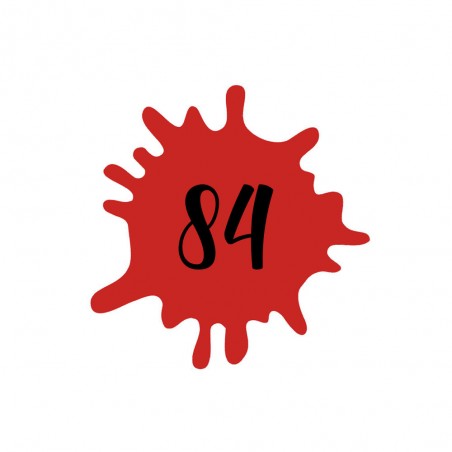 Numéro fantaisie personnalisable pour boite aux lettres couleur rouge chiffres noirs - Modèle Splash