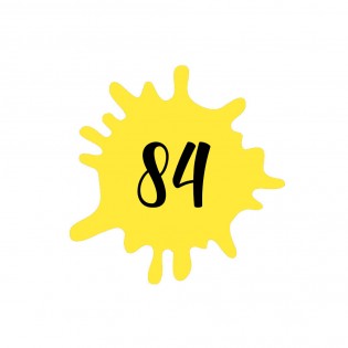 Numéro fantaisie personnalisable pour boite aux lettres couleur jaune chiffres noirs - Modèle Splash