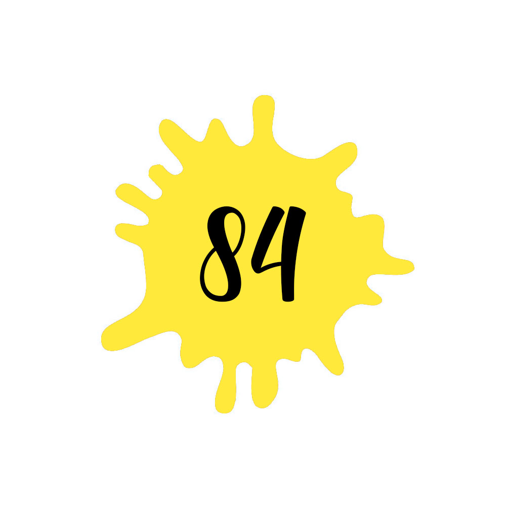 Numéro fantaisie personnalisable pour boite aux lettres couleur jaune chiffres noirs - Modèle Splash