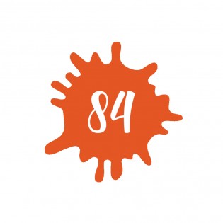 Numéro fantaisie personnalisable pour boite aux lettres couleur orange chiffres blancs - Modèle Splash