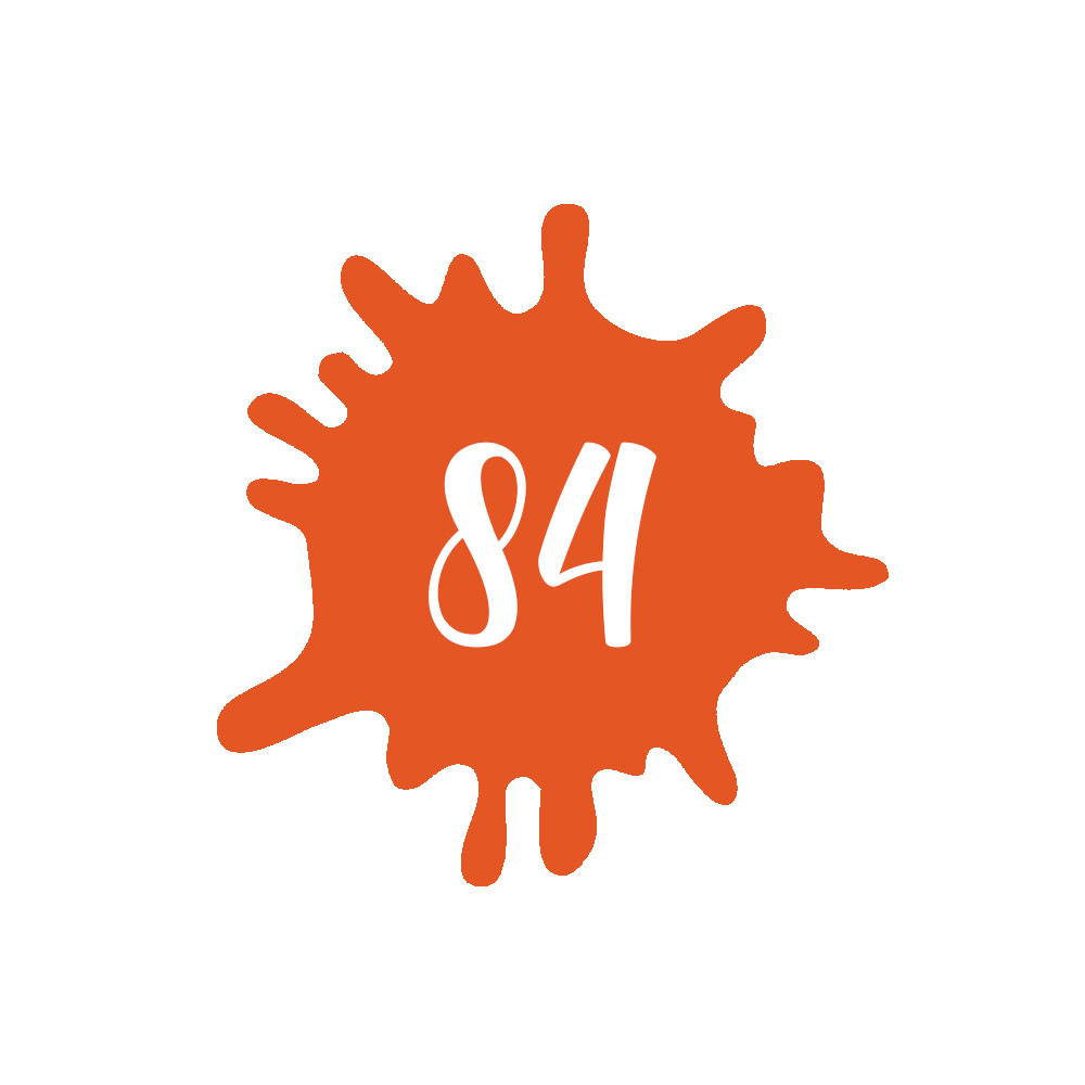 Numéro fantaisie personnalisable pour boite aux lettres couleur orange chiffres blancs - Modèle Splash