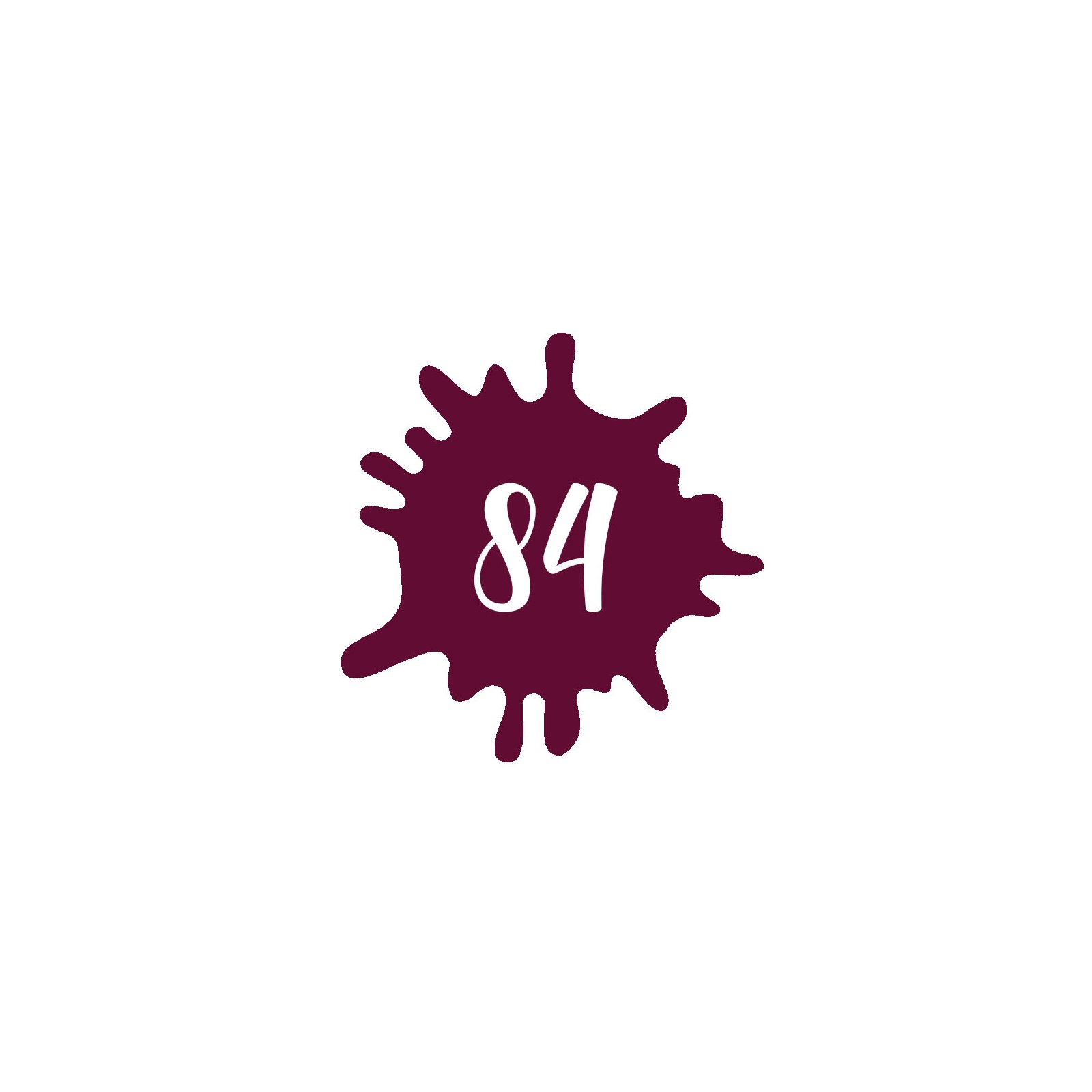 Numéro fantaisie personnalisable pour boite aux lettres couleur bordeaux chiffres blancs - Modèle Splash