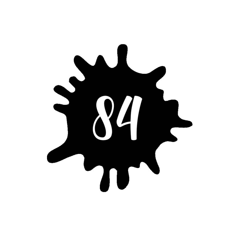Numéro fantaisie personnalisable pour boite aux lettres couleur noir chiffres blancs - Modèle Splash Numéro fantaisie personnalisable pour boite aux lettres couleur noir chiffres blancs - Modèle Splash