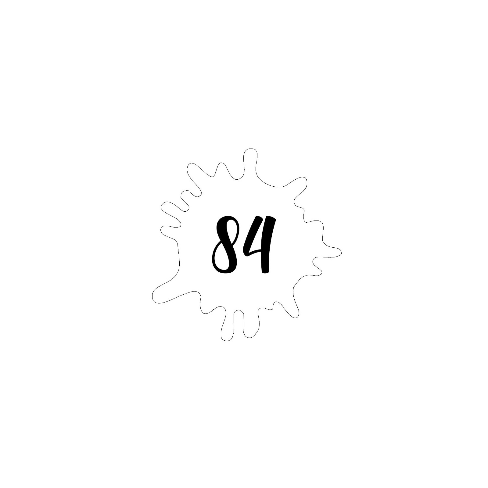 Numéro fantaisie personnalisable pour boite aux lettres couleur blanc chiffres noirs - Modèle Splash