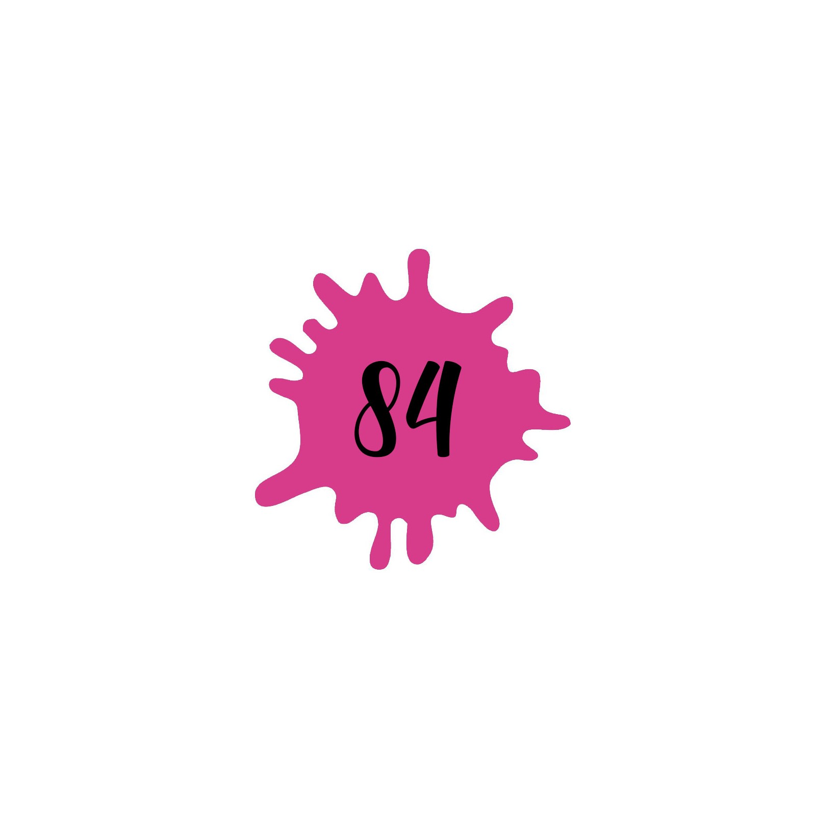 Numéro fantaisie personnalisable pour boite aux lettres couleur rose chiffres noirs - Modèle Splash