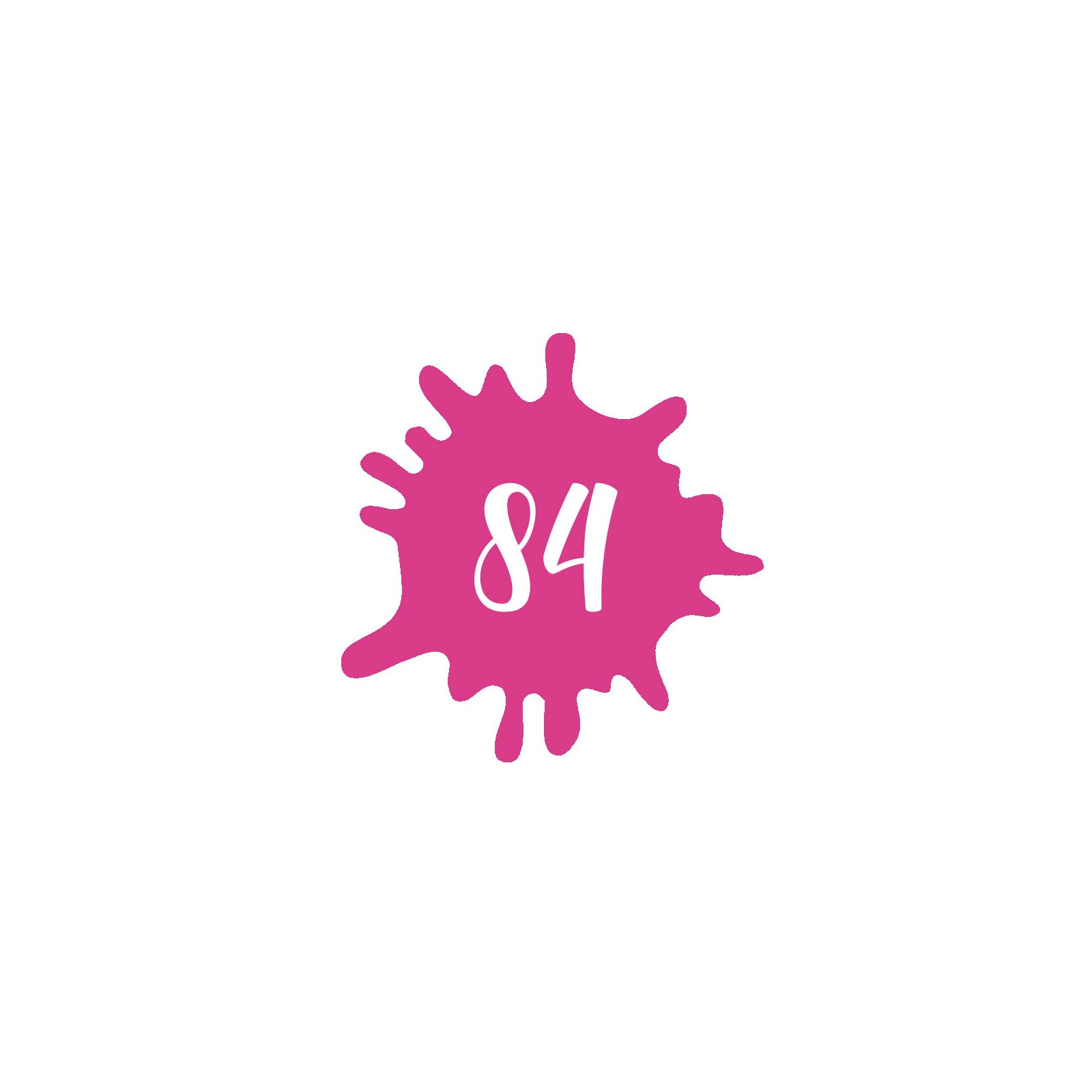 Numéro fantaisie personnalisable pour boite aux lettres couleur rose chiffres blancs - Modèle Splash