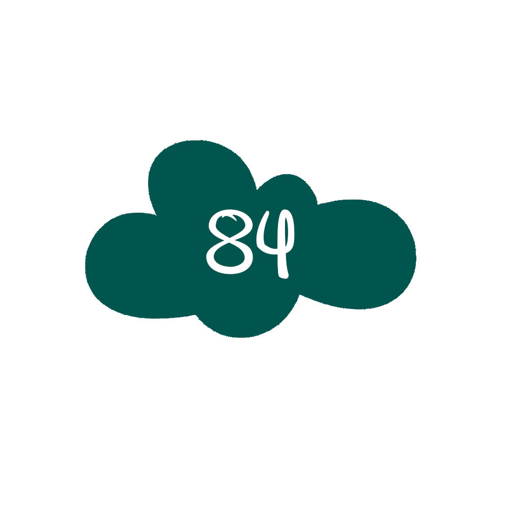 Numéro fantaisie personnalisable pour boite aux lettres couleur vert foncé chiffres blancs - Modèle Nuage