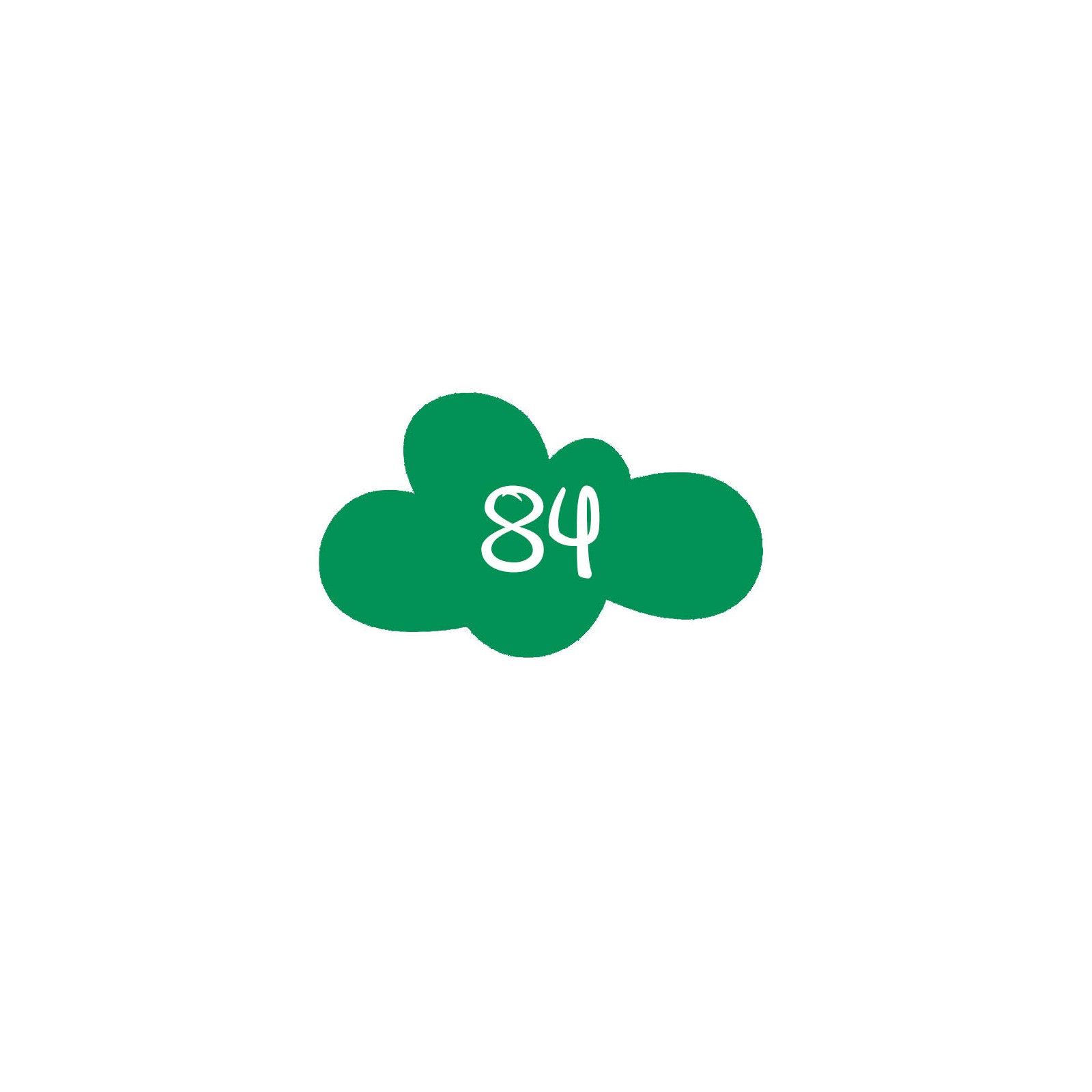 Numéro fantaisie personnalisable pour boite aux lettres couleur vert pomme chiffres blancs - Modèle Nuage