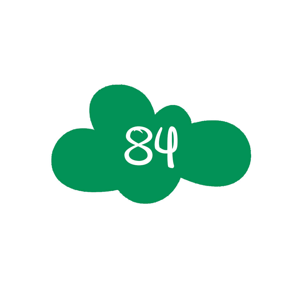 Numéro fantaisie personnalisable pour boite aux lettres couleur vert pomme chiffres blancs - Modèle Nuage