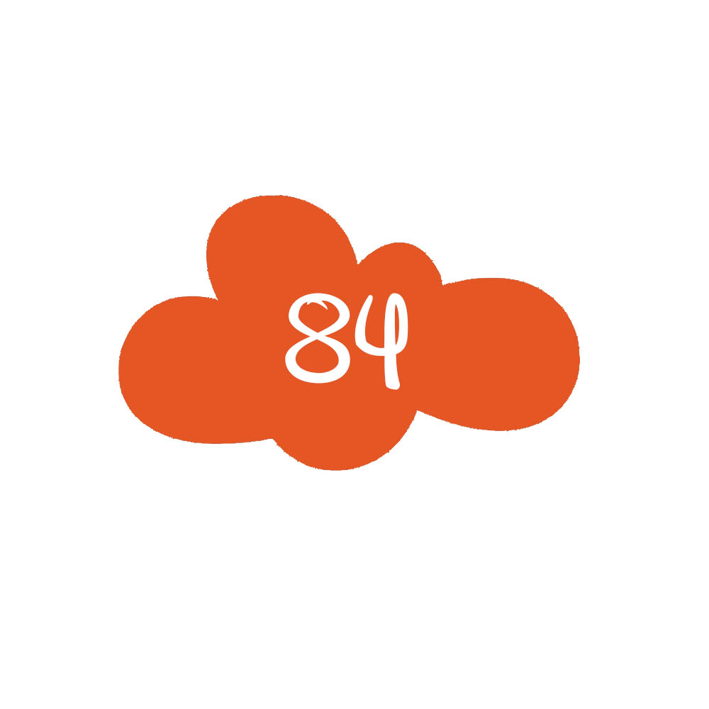 Numéro fantaisie personnalisable pour boite aux lettres couleur orange chiffres blancs - Modèle Nuage