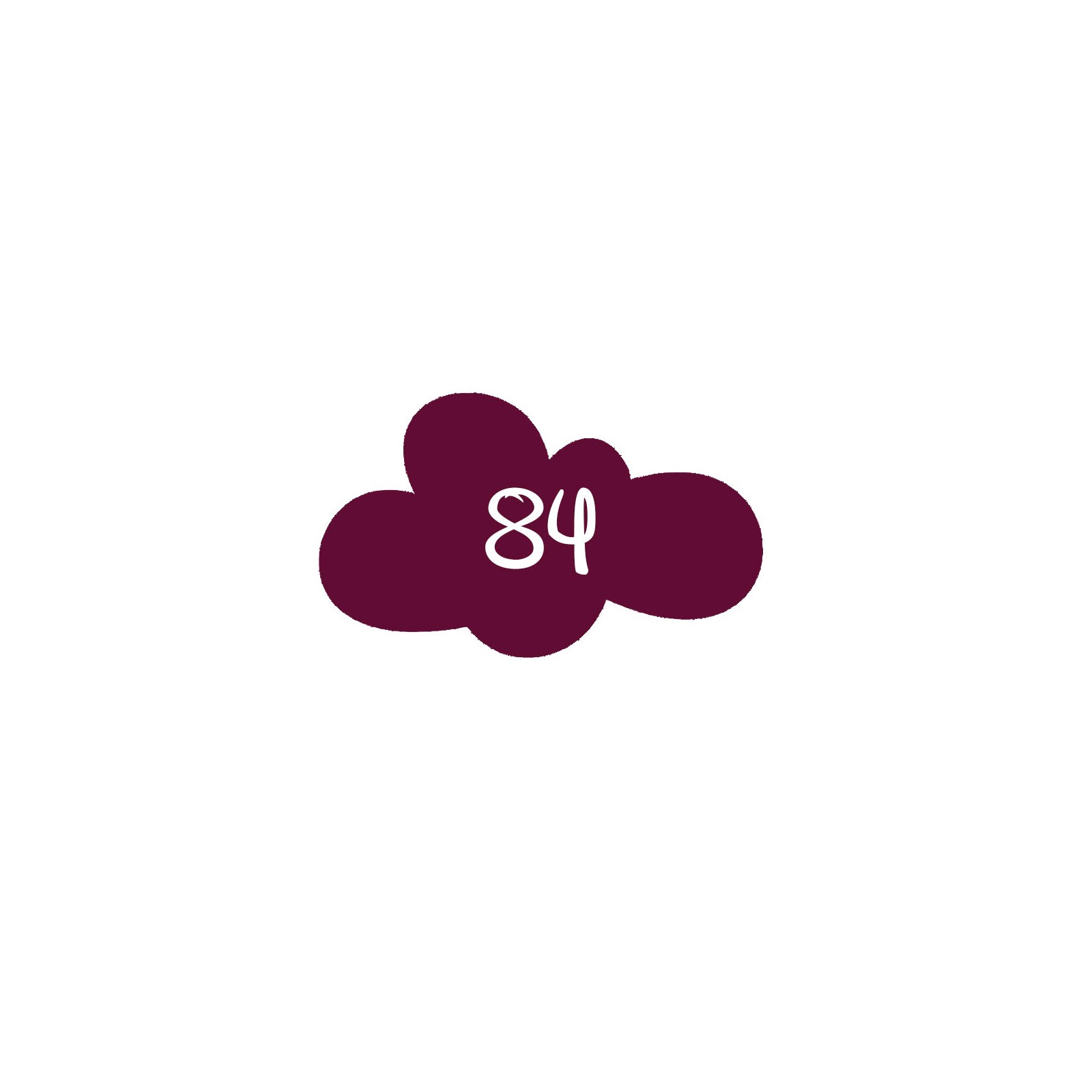Numéro fantaisie personnalisable pour boite aux lettres couleur bordeaux chiffres blancs - Modèle Nuage