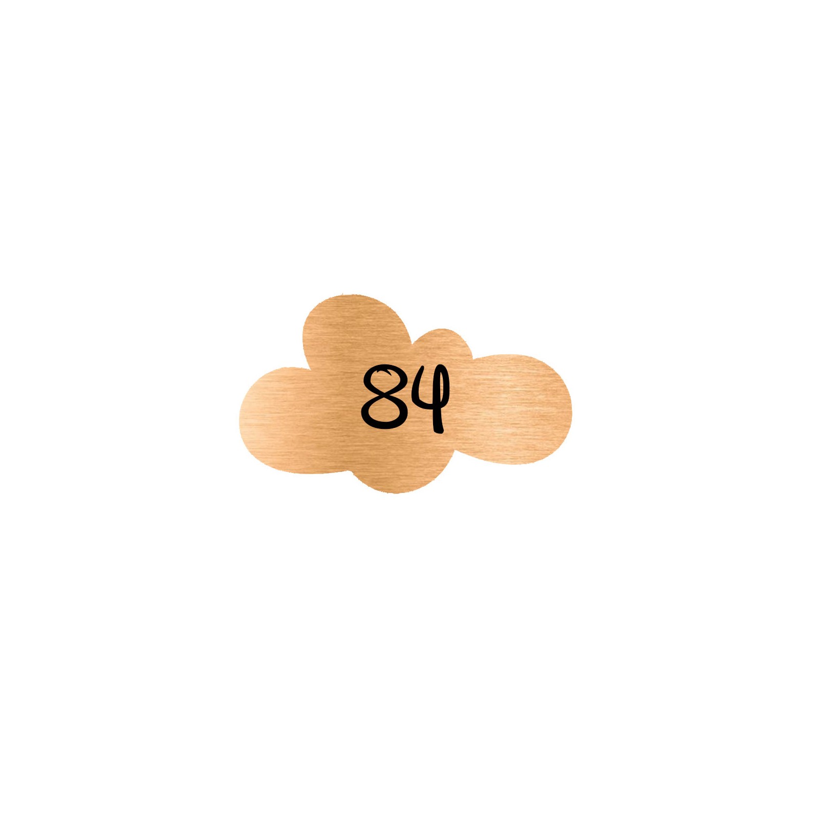 Numéro fantaisie personnalisable pour boite aux lettres couleur cuivre chiffres noirs - Modèle Nuage