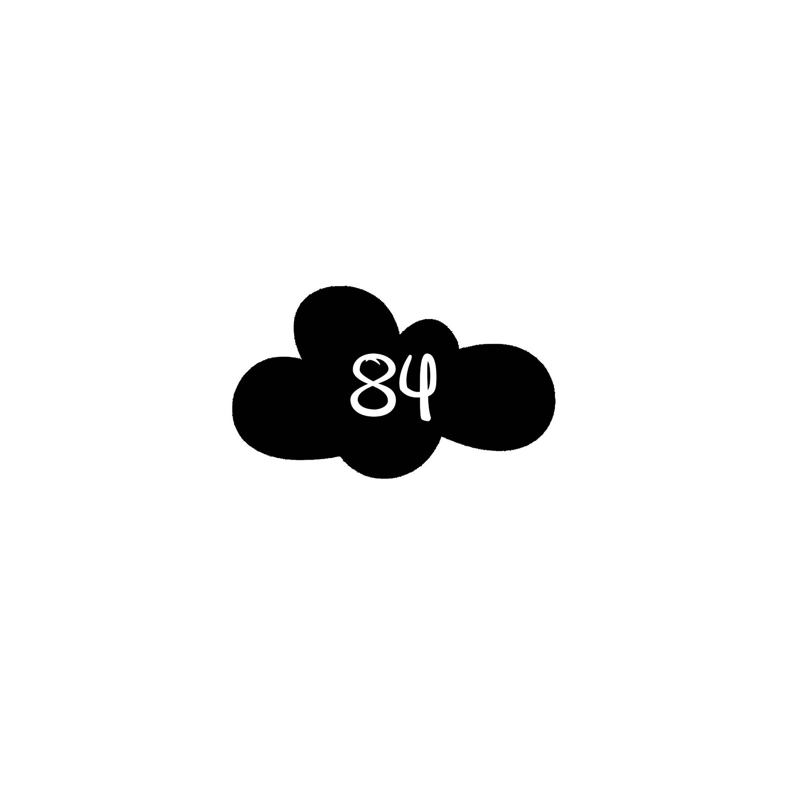 Numéro fantaisie personnalisable pour boite aux lettres couleur noir chiffres blancs - Modèle Nuage