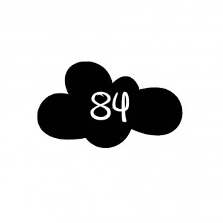 Numéro fantaisie personnalisable pour boite aux lettres couleur noir chiffres blancs - Modèle Nuage