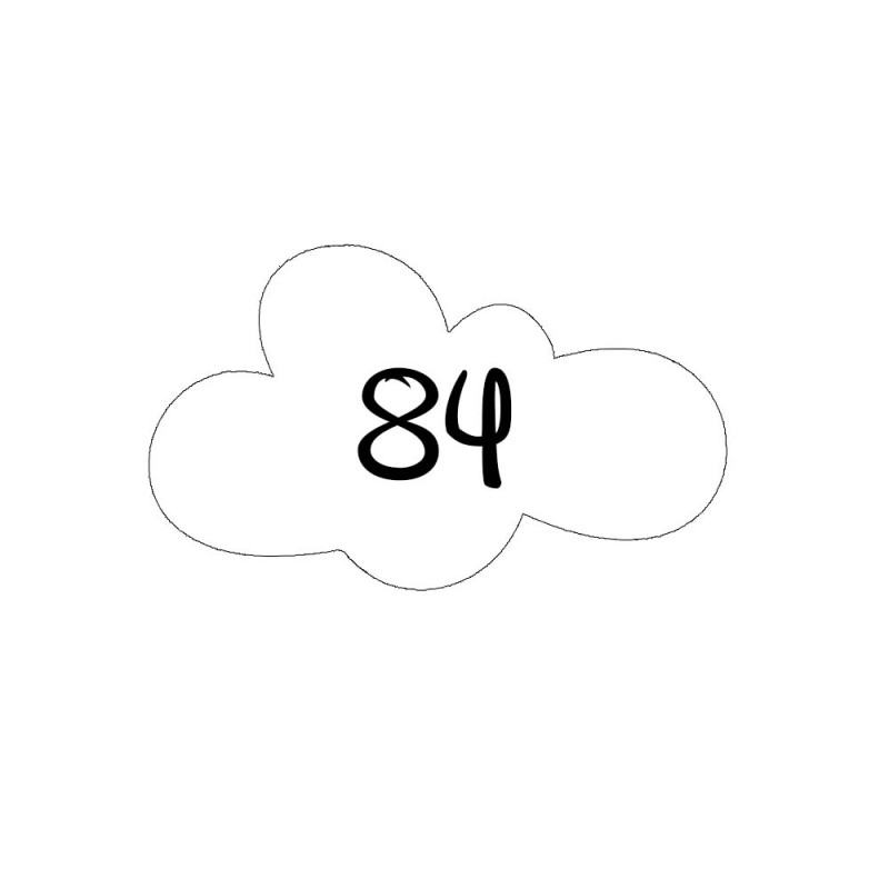 Numéro fantaisie personnalisable pour boite aux lettres couleur blanc chiffres noirs - Modèle Nuage Numéro fantaisie personnalisable pour boite aux lettres couleur blanc chiffres noirs - Modèle Nuage